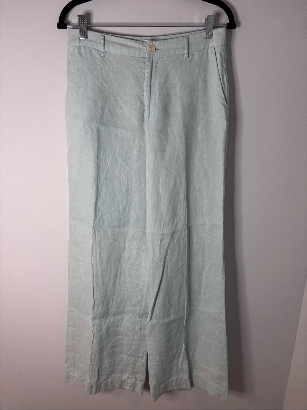 Part Two Blue Wide Leg 100% Linen Pants - Picture 2 of 6